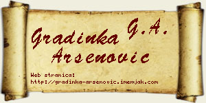 Gradinka Arsenović vizit kartica